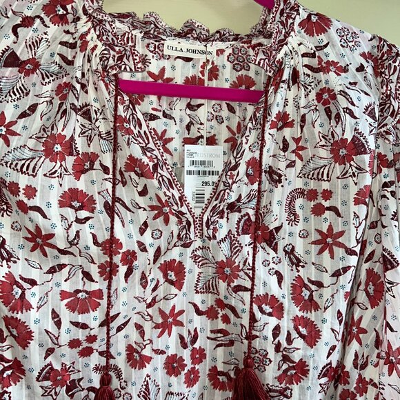 ULLA JOHNSON Azalea Blouse in Cream Floral - Picture 10 of 16